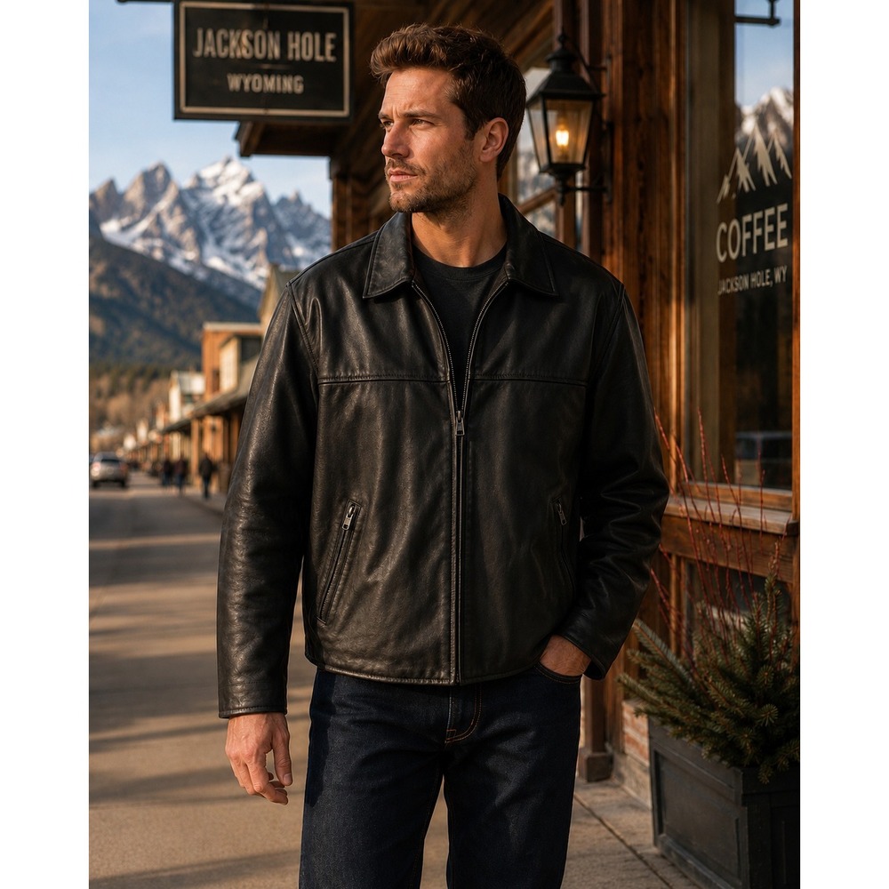 Eddie Bauer Mens Black Leather Thinsulate Bomber Jacket Sz L 0330 Vintage Style